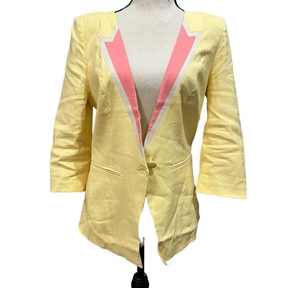 Vero Moda Classic Sasha 3/4 sleeve crop ColorBlock blazer jacket size small - Picture 5 of 7
